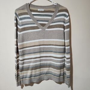Croft & Barrow Striped V-Neck Sweater